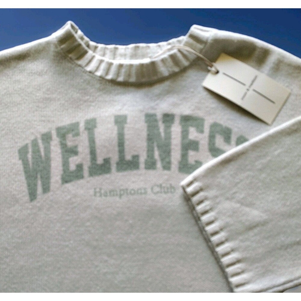 Moon & Madison Womens M Hamptons Club Cropped Sweater Gray Cotton NWT